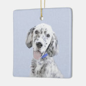 English Setter Blue Belton Malerei Hund Art Keramikornament (Links)