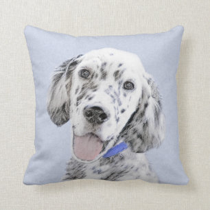 English Setter Blue Belton Malerei Hund Art Kissen