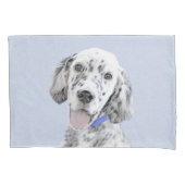 English Setter Blue Belton Malerei Hund Art Kissenbezug (Vorderseite)