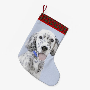 English Setter Blue Belton Malerei Hund Art Kleiner Weihnachtsstrumpf
