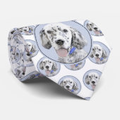 English Setter Blue Belton Malerei Hund Art Krawatte (Gerollt)