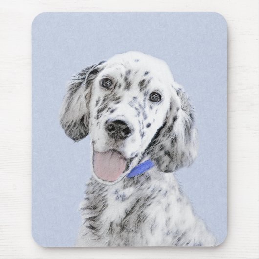 English Setter Blue Belton Malerei Hund Art Mousepad (Vorne)