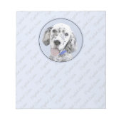 English Setter Blue Belton Malerei Hund Art Notizblock (Vorderseite)