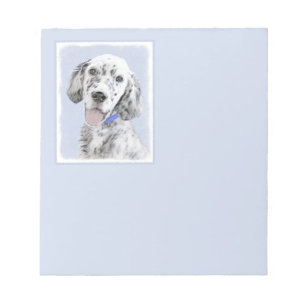 English Setter Blue Belton Malerei Hund Art Notizblock