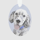 English Setter Blue Belton Malerei Hund Art Ornament (Vorderseite)