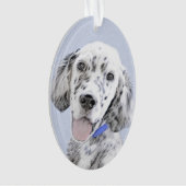 English Setter Blue Belton Malerei Hund Art Ornament (Vorderseite)