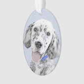 English Setter Blue Belton Malerei Hund Art Ornament (Vorderseite)
