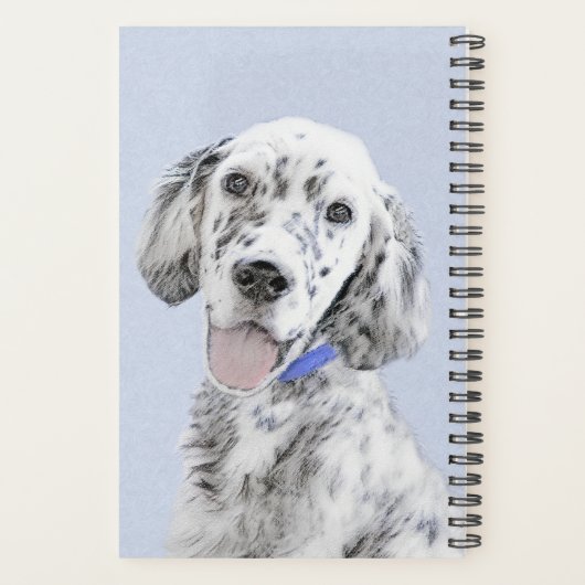 English Setter Blue Belton Malerei Hund Art Planer (Rückseite)