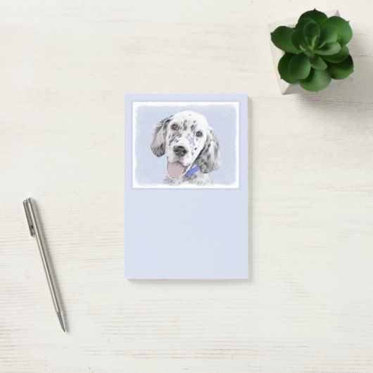 English Setter Blue Belton Malerei Hund Art Post-it Klebezettel (Büro)
