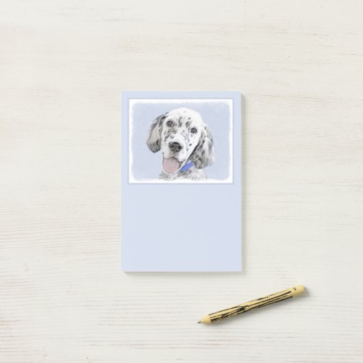 English Setter Blue Belton Malerei Hund Art Post-it Klebezettel (Auf Schreibtisch)