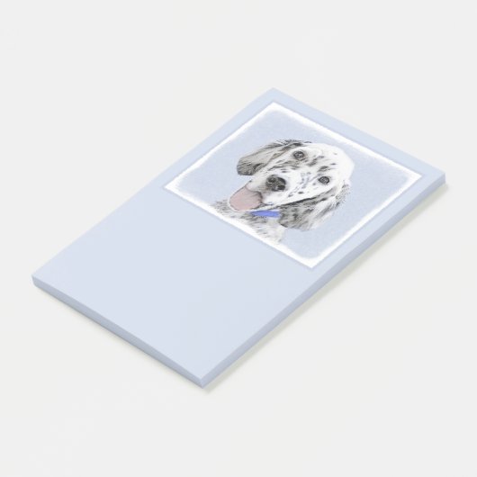 English Setter Blue Belton Malerei Hund Art Post-it Klebezettel (angewinkelt)
