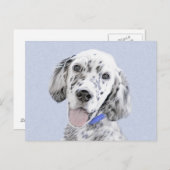 English Setter Blue Belton Malerei Hund Art Postkarte (Vorne/Hinten)