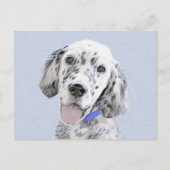 English Setter Blue Belton Malerei Hund Art Postkarte (Vorderseite)
