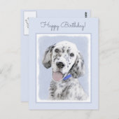 English Setter Blue Belton Malerei Hund Art Postkarte (Vorne/Hinten)