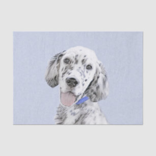 English Setter Blue Belton Malerei Hund Art Seidenpapier