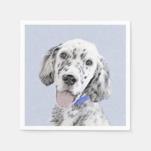 English Setter Blue Belton Malerei Hund Art Serviette
