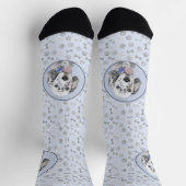 English Setter Blue Belton Malerei Hund Art Socken (Oben)