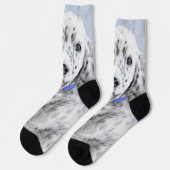 English Setter Blue Belton Malerei Hund Art Socken (Linkes Detail)