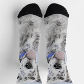 English Setter Blue Belton Malerei Hund Art Socken (Oben)