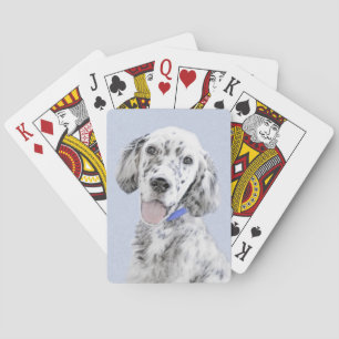 English Setter Blue Belton Malerei Hund Art Spielkarten