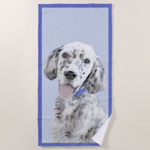 English Setter Blue Belton Malerei Hund Art Strandtuch
