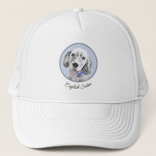 English Setter Blue Belton Malerei Hund Art Truckerkappe