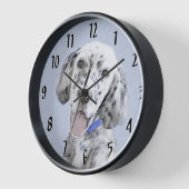 English Setter Blue Belton Malerei Hund Art Uhr (Winkel)