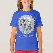 English Setter Blue Belton Painting Dog Art T-Shir T-Shirt (Vorderseite)