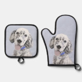 English Setter Blue Belton Painting Pet Dog Art Ofenhandschuh & Topflappen-Set (Vorderseite)