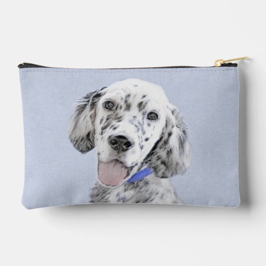 English Setter Blue Belton Painting Pet Dog Art Zubehörtasche (Rückseite)