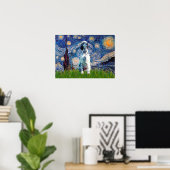 English Setter (BW) - Starry Night Poster (Heimbüro)