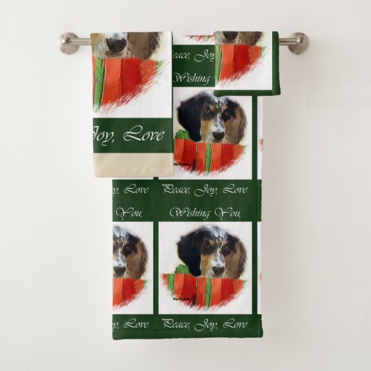 English Setter Christmas Badhandtuch Set (Insitu)