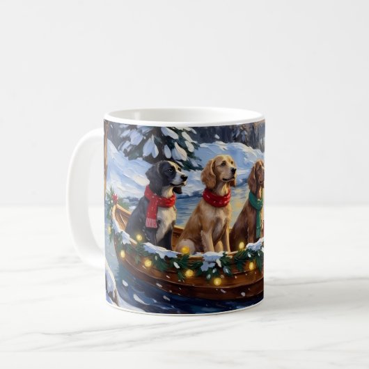 English Setter Christmas Boat Holiday Kaffeetasse (Vorderseite Links)