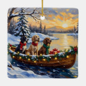 English Setter Christmas Boat Holiday Keramikornament (Rückseite)