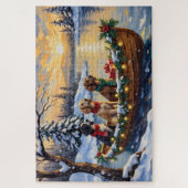 English Setter Christmas Boat Holiday Puzzle (Vertikal)
