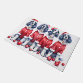 English Setter Christmas Dress Santa Hat Fußmatte (Schrägansicht)