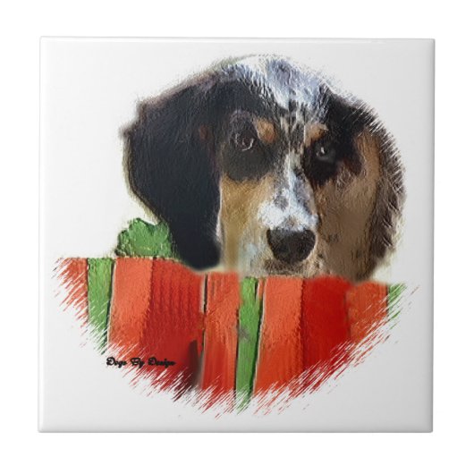 English Setter Christmas Fliese (Vorderseite)