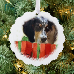 English Setter Christmas Ornament Karte