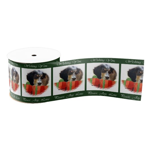 English Setter Christmas Ripsband (Spule)