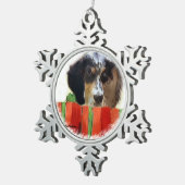 English Setter Christmas Schneeflocken Zinn-Ornament (Rechts)