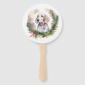 English Setter Christmas Wreath Festivals Fächer (Vorderseite)