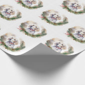 English Setter Christmas Wreath Festivals Geschenkpapier (Ecke)