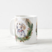 English Setter Christmas Wreath Festivals Kaffeetasse (Vorderseite Links)