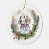 English Setter Christmas Wreath Festivals Keramik Ornament (Links)