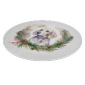 English Setter Christmas Wreath Festivals Schneidebrett (Ecke)