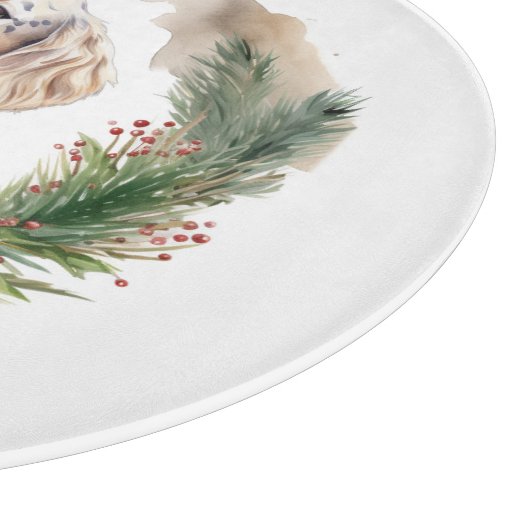 English Setter Christmas Wreath Festivals Schneidebrett (Ecke)