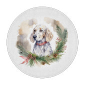 English Setter Christmas Wreath Festivals Schneidebrett (Vorderseite)