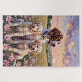 English Setter Cosmos Wiesen Kunst Puzzle (Horizontal)