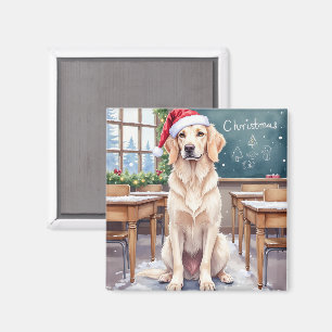 English Setter Cozy Classroom Lehrer Weihnachtsman Magnet