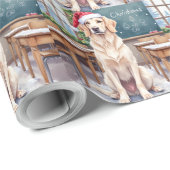 English Setter Cozy Classroom Teacher Santa Geschenkpapier (Rolleneckpunkt)